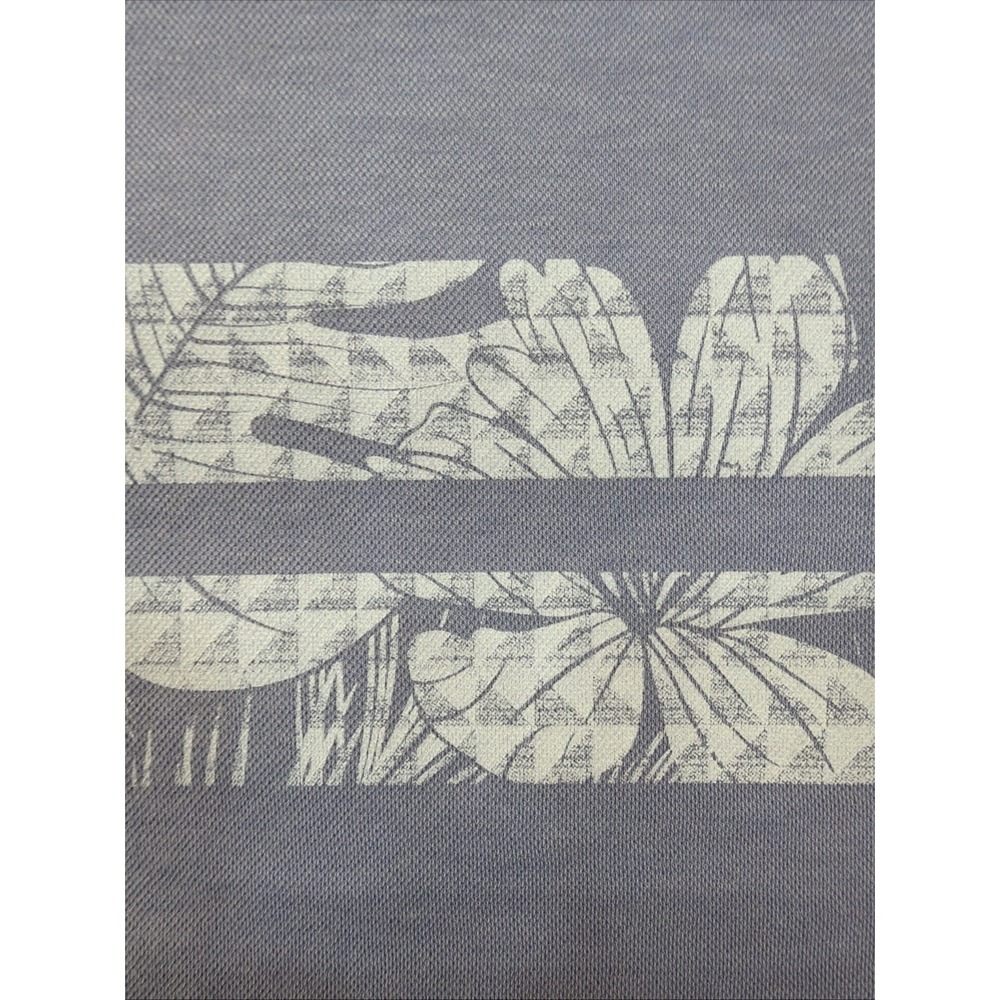 Travis Mathew Blue Golf Polo Shirt Mens Large  Flowers And Palms On‎ Stripe - Picture 4 of 9